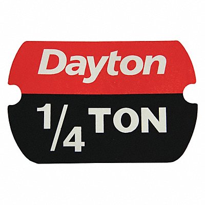 DAYTON MH29XL8509G Label Rated Load 1/4 Ton