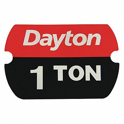DAYTON MH29XL8904G Label Rated Load 1 Ton