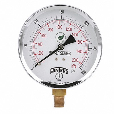 WINTERS PEM226LF K4524 Gauge Pressure 0 to 300 psi 4 in