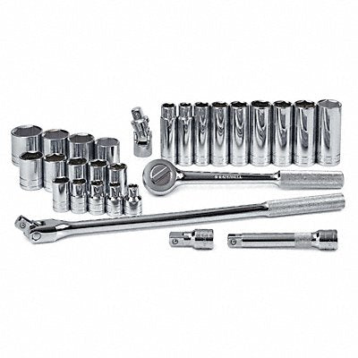 SK PROFESSIONAL TOOLS 41286 Socket Wrench St Chrome 6Pt 3/8 - 1 1/4 in