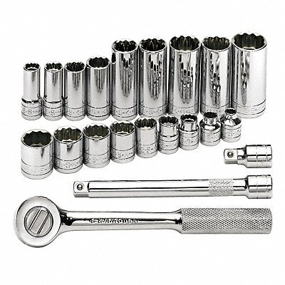 SK PROFESSIONAL TOOLS 4551 Socket Wrench St Chrome 12Pt 1/4 - 7/8 in