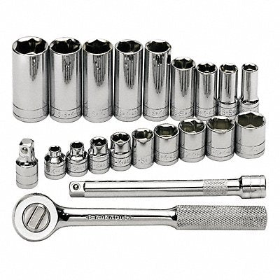 SK PROFESSIONAL TOOLS 4521 Socket Wrench St Chrome 6Pt 1/4 - 7/8 in