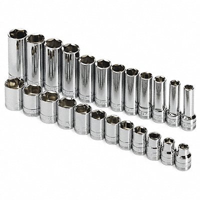 SK PROFESSIONAL TOOLS 89024 Socket Set Chrome 3/8-1 1/4 in 6Pt