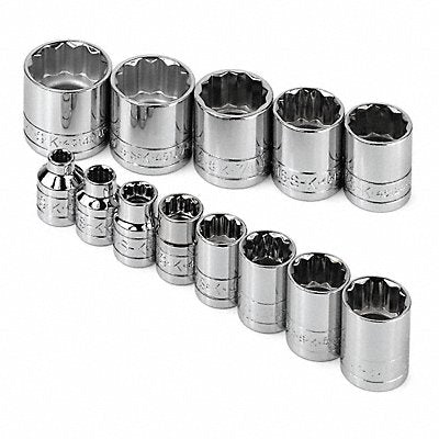 SK PROFESSIONAL TOOLS 4653 Socket Set Chrome 3/8-3/4 in 12Pt