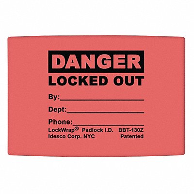IDESCO LMBBT126AAC Padlock Label 1.625inx1.5in Olefin PK25