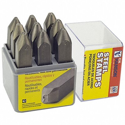 C.H. HANSON 29250 Steel Stamps Set 1/4 in 9 pcs.