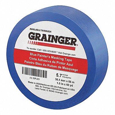 GRAINGER 20PJ23 MaskingTape 1 1/2 W 60yd L Blue