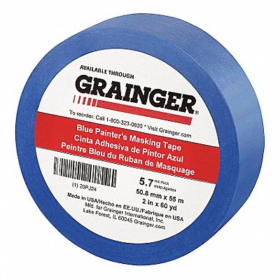 GRAINGER 20PJ24 Painters Masking Tape 2 W 60 yd L Blue