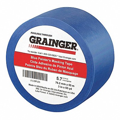 GRAINGER 20PJ25 Painters Masking Tape 3 W 60 yd L Blue