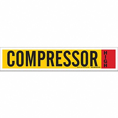 BRADY 90341 Ammonia Pipe Markers Compressor High 4in H