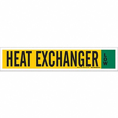 BRADY 90343 Ammonia Pipe Markers Heat Exchanger Low