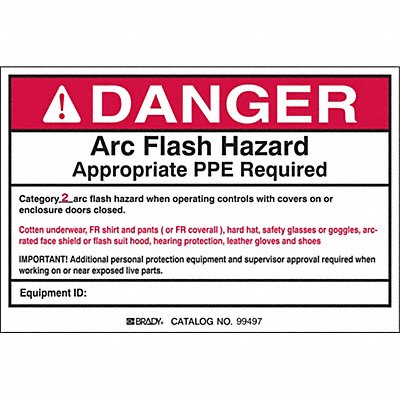 BRADY 121110 Permanent Adhesive Label 4 in x 6 in PK5