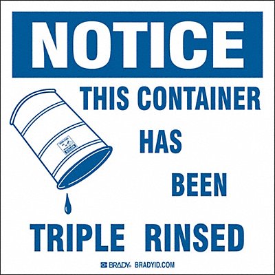 BRADY 121436 Permanent Adhesive Label 6x6in Vinyl PK100