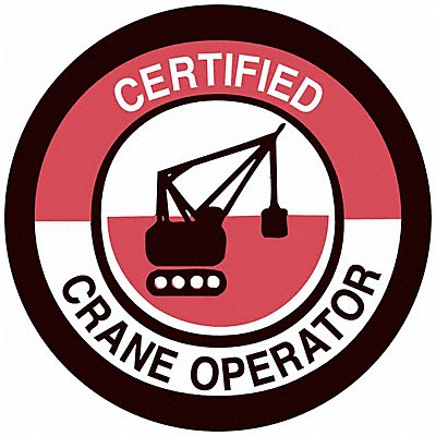 BRADY 42293 Hard Hat Emblem Labl 2in. Dia Vinyl PK4