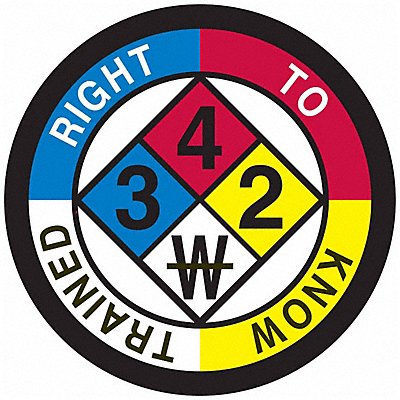 BRADY 42541 Hard Hat Emblem Label 2in. dia.