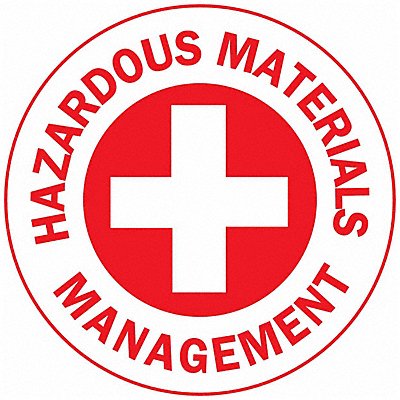 BRADY 49558 Hard Hat Emblem Labl 2in. Dia Vinyl PK4