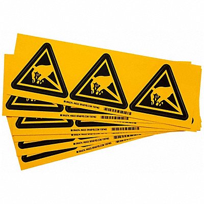 BRADY 60223 Warning Labels 4inHx4inW Vinyl PK10