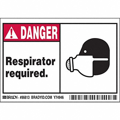 BRADY 86813 Label 3 1/2 in x 5 in Polyester PK5