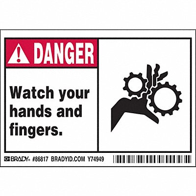 BRADY 86817 Label 3 1/2 inx5 in Polyester PK5