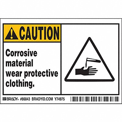 BRADY 86843 Label 3 1/2 in x 5 in Polyester PK5