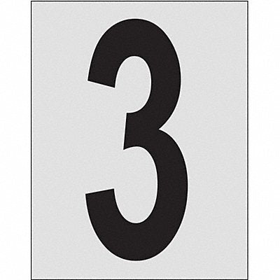 BRADY 59003 Number Label 1in.H Character PK25