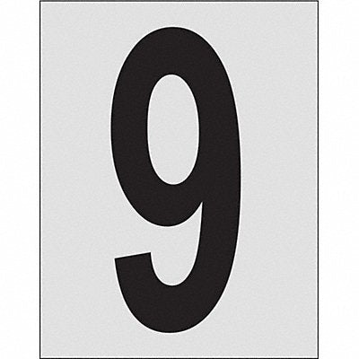 BRADY 59009 Number Label 1in.H Character PK25