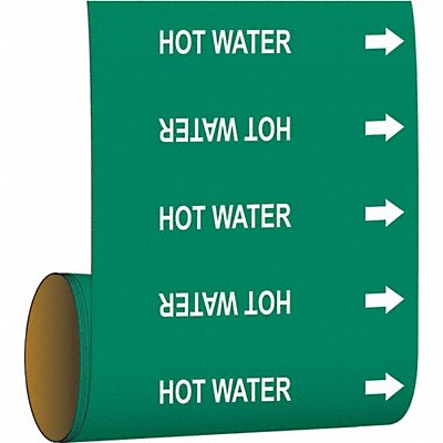 BRADY 109220 Pipe Markr Hot Water 30 ft H 12in W