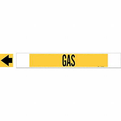 BRADY 5698HPHV Pipe Marker Gas 4 in H 24 in W