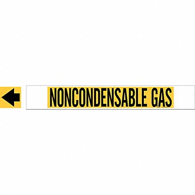 BRADY 5731HPHV Pipe Marker Noncondnsable Gas 4in H 24in W