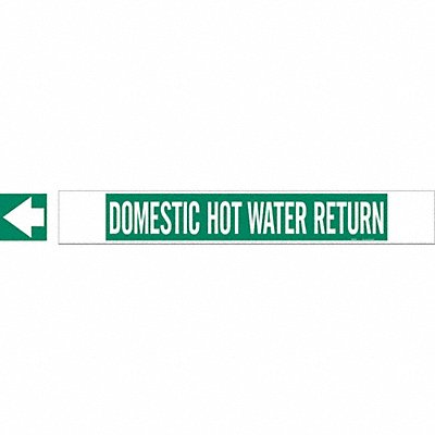 BRADY 5816HPHV Pipe Marker Domestic Hot Water Return