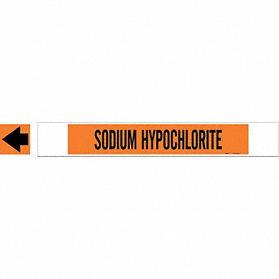 BRADY 5848HPHV Pipe Marker Sdium Hypochlrite 4in H 24in W