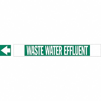 BRADY 5857HPHV Pipe Marker Waste Watr Efflnt 4in H 24in W