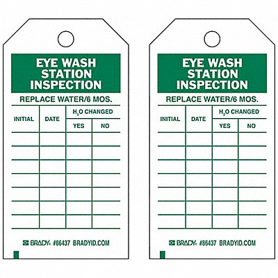 BRADY 86499 Inspection Tag 7inHx4inW HD Poly. PK10