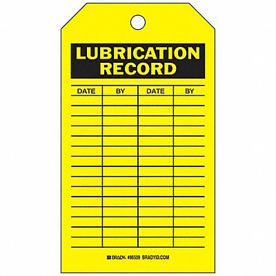 BRADY 86509 Inspection Tag 7inHx4inW HD Poly. PK10