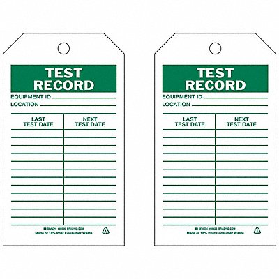 BRADY 86513 Inspection Tag 7inHx4inW HD Poly. PK10