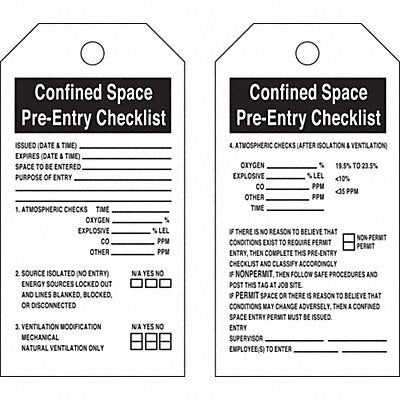 BRADY 65457 Safety Tag 5 3/4in H 3in W Cardstck PK25