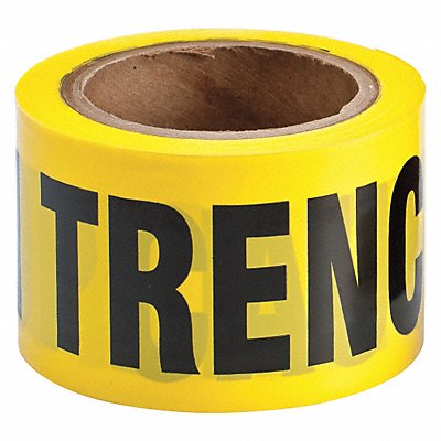 GRAINGER 91227 Barricade Tape Yellow 200 ft L 3 in