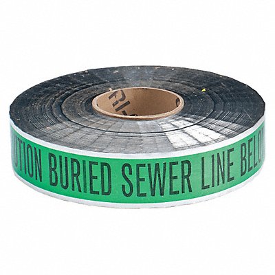 GRAINGER 91604 Undrgrnd Mrkng Tape Green 1000 ft L 2 in