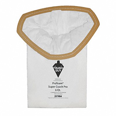 TOUGH GUY 20TM84 Vacuum Bag Paper 2-Ply Reusable PK10
