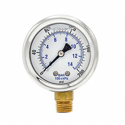 PIC GAUGES 201L204G Pressure Gauge 1/4 in NPT 2 in