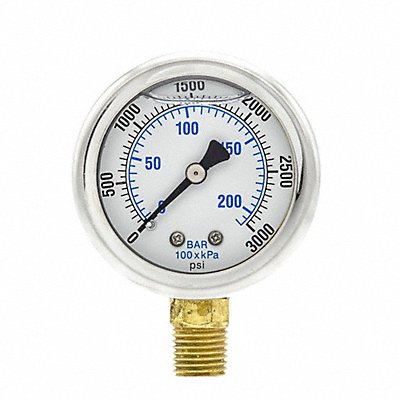 PIC GAUGES 201L204P Pressure Gauge 1/4 in NPT 2 in