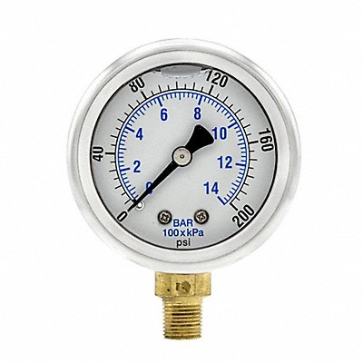 PIC GAUGES 201L208G Pressure Gauge 1/8 in NPT 2 in