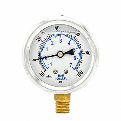 PIC GAUGES PRO201L254CE Compound Gauge 1/4 in NPT 2-1/2 in