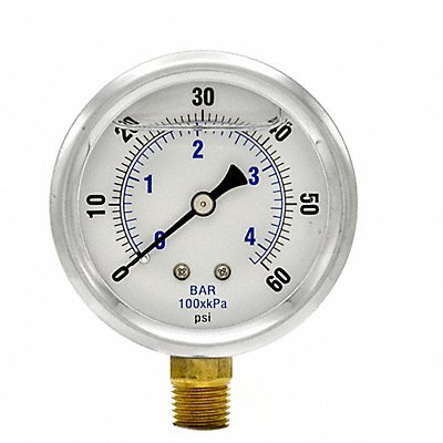 PIC GAUGES PRO201L254D Pressure Gauge 1/4 in NPT 2-1/2 in