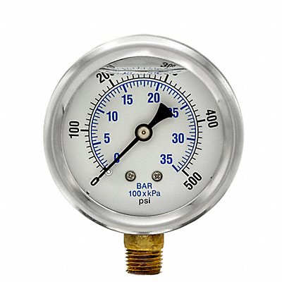 PIC GAUGES PRO201L254J Pressure Gauge 1/4 in NPT 2-1/2 in