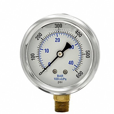 PIC GAUGES PRO201L254K Pressure Gauge 1/4 in NPT 2-1/2 in