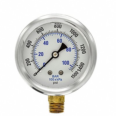 PIC GAUGES PRO201L254N Pressure Gauge 1/4 in NPT 2-1/2 in