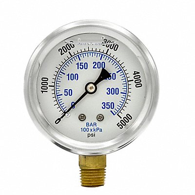 PIC GAUGES PRO201L254R Pressure Gauge 1/4 in NPT 2-1/2 in