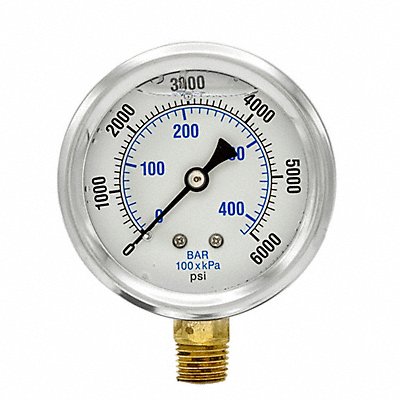 PIC GAUGES PRO201L254S Pressure Gauge 1/4 in NPT 2-1/2 in
