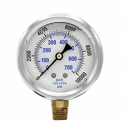 PIC GAUGES PRO201L254U Pressure Gauge 1/4 in NPT 2-1/2 in